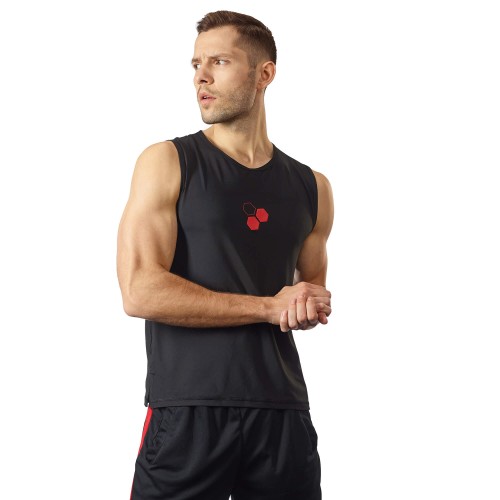 Olimp - Męska koszulka treningowa bez rękawów BLACK