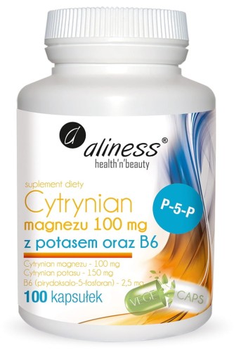 ALINESS - CYTR. MAGNEZU 100MG Z POTASEM 150MG +B6 (P-5-P) 100 CAPS