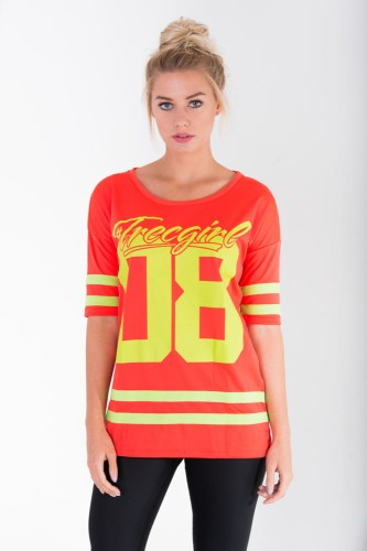 TREC WEAR - Pomarańczowa koszulka sportowa damska 