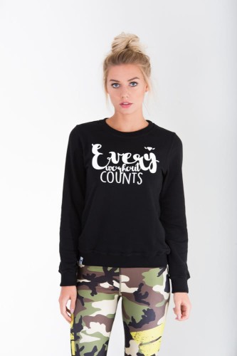 TREC WEAR - Czarna bluza damska bez kaptura TRECGIRL STRONG BLACK