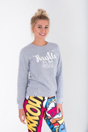 TREC WEAR - Szara bluza damska bez kaptura TRECGIRL STRONG GREY