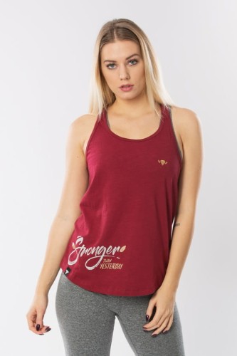 TREC WEAR - Czerwona koszulka na ramiączkach damska STRINGER TRECGIRL BERRY RED