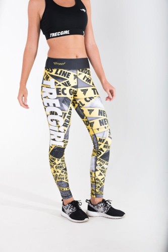 TREC WEAR - Legginsy damskie TRECGIRL ze wzorem - taśma